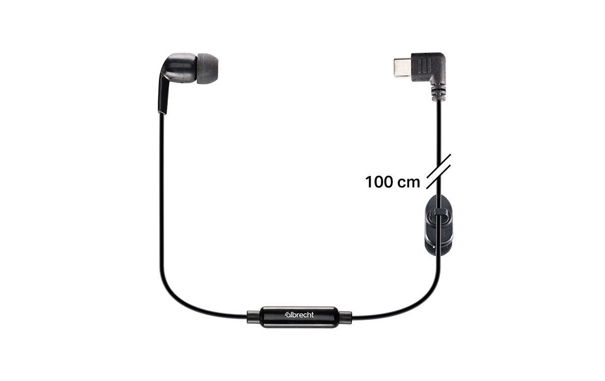 Tectalk biz es un auricular intrauditivo compacto, con cable de 100?cm, conector USB-C y botón PTT integrado, especialmente diseñado para radios PMR446 como las de la serie Tectalk biz
