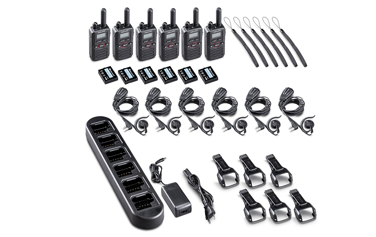 midland br180 pack de 6 walkies de uso libre pmr446
