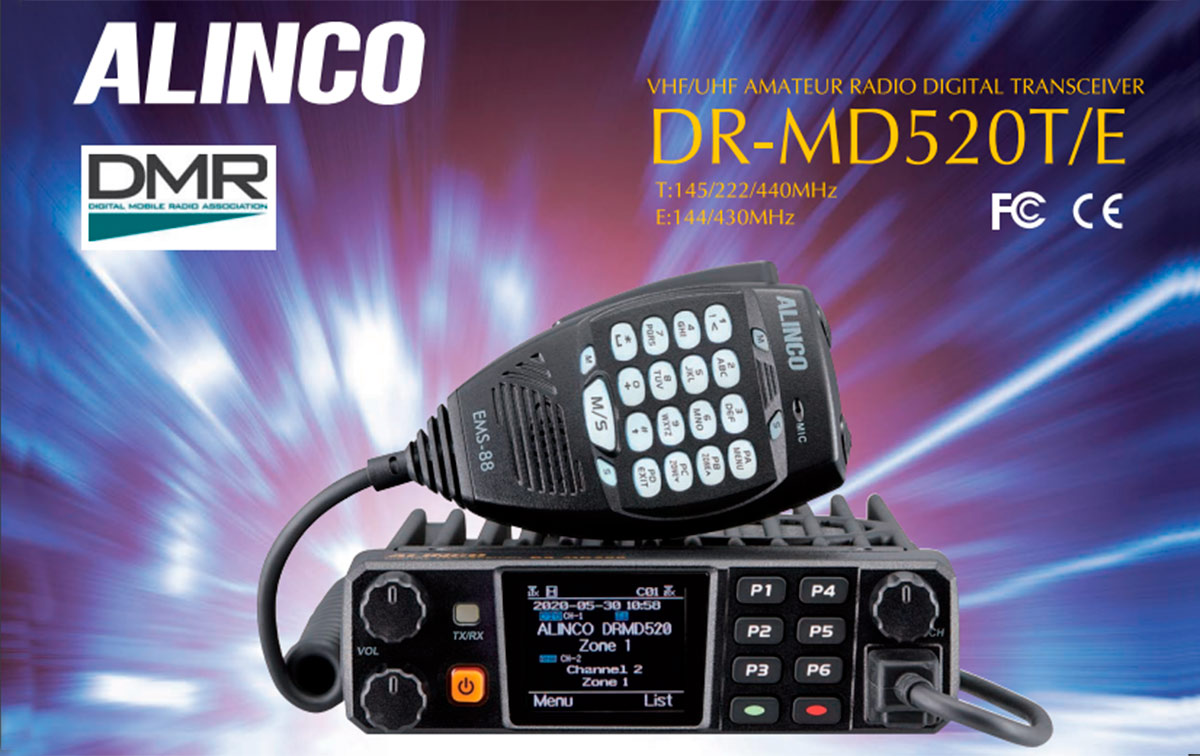 alinco dr-md520e emisora analogica y digital dmr, doble banda 144/ 430 mhz, gps / aprs 