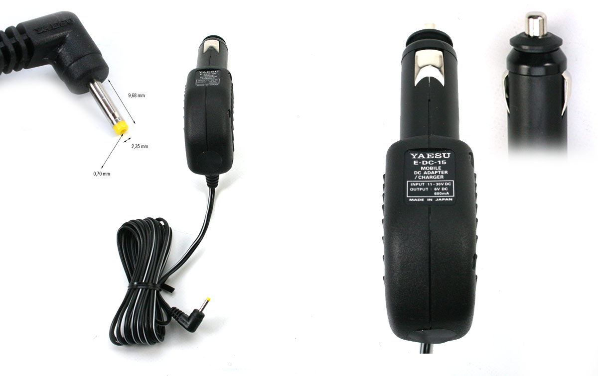 Yaesu EDC 15 Adaptador CC/CC, uso movil para VX 1R y VR 120