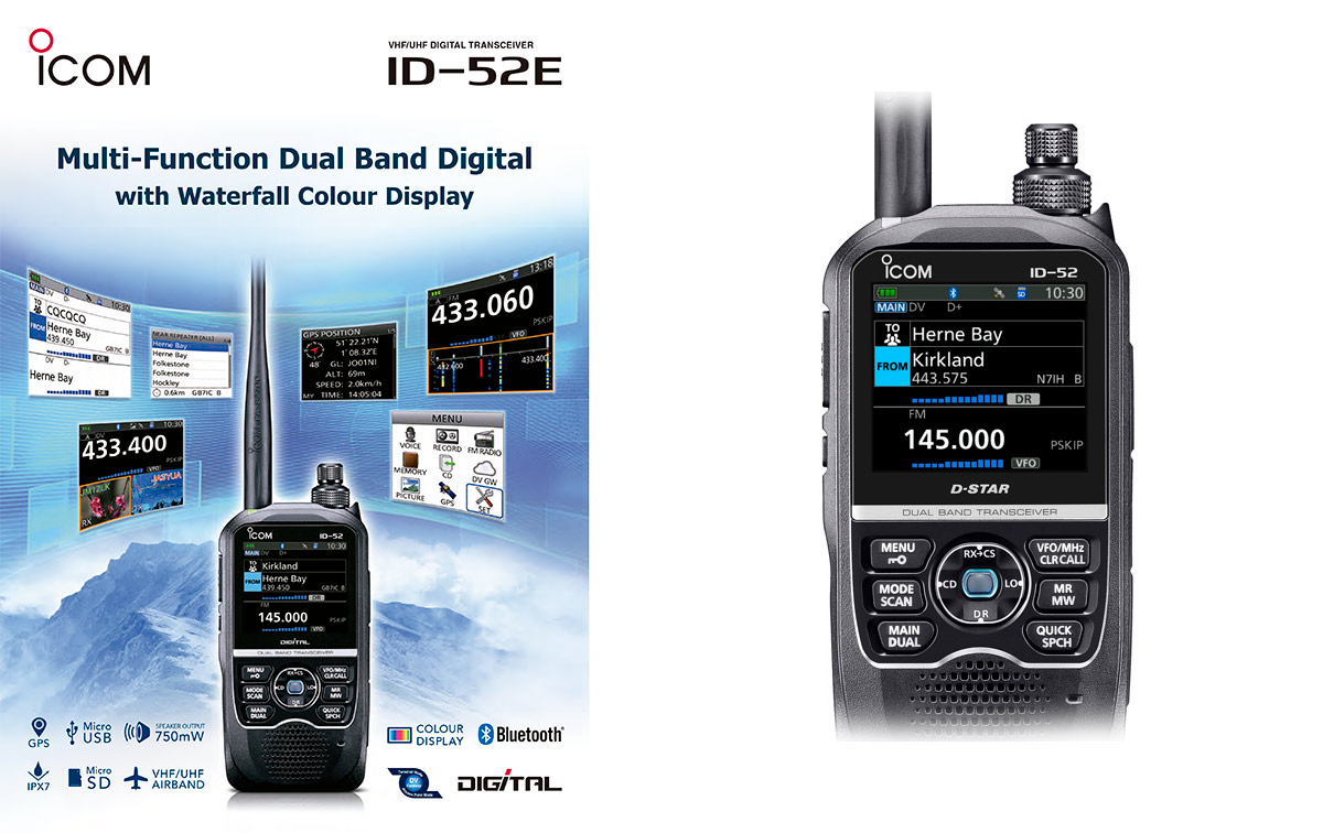 Doble Banda: Al igual que su predecesor, el ID-52 opera en dos bandas de frecuencia, VHF y UHF, lo que le proporciona flexibilidad en la comunicación y la capacidad de utilizar diferentes bandas según sea necesario.