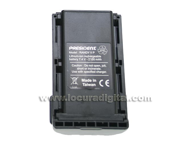 PRESIDENT ACMS302 LITHIUM 2100 mAh battery, 7.4 volts for walkie RANDYII