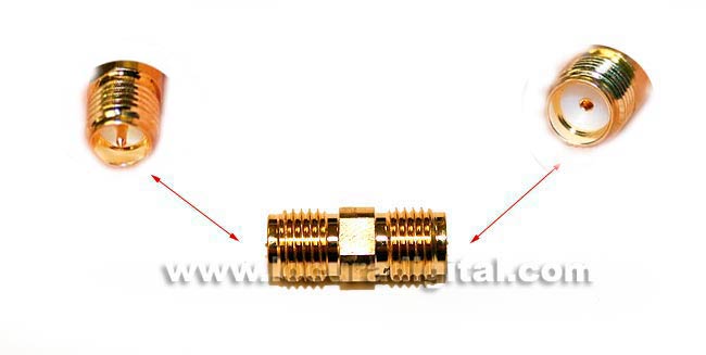 CON3911 REVERSE SMA adapter to standard female SMA