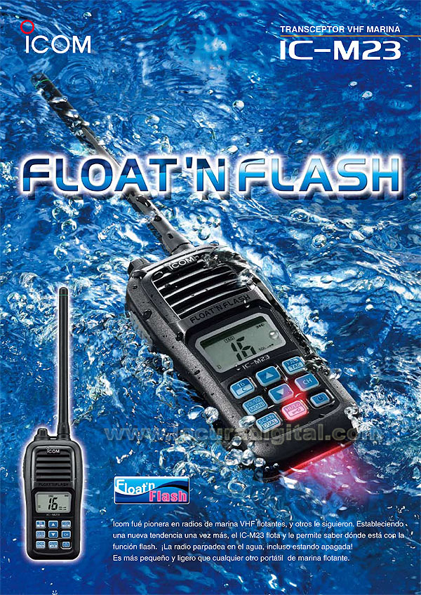 ICOM IC-M23 VHF Talkie nautique Flottant VHF IPX7. Approuvé