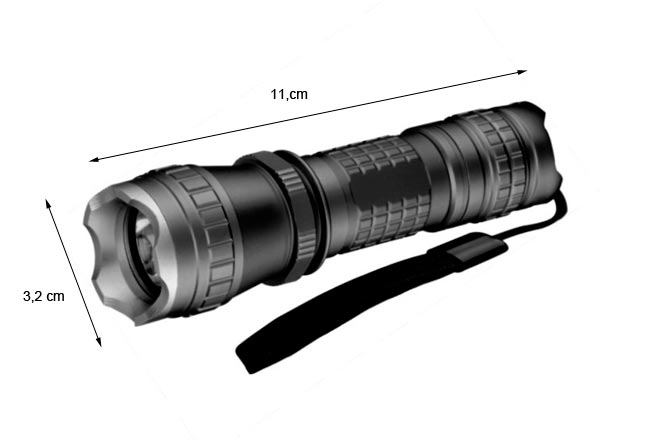 BARRISTER max11 PROFISSIONAL Lanterna recarregável 3 WATT LED LUMEN CREE XPE-R3 180m