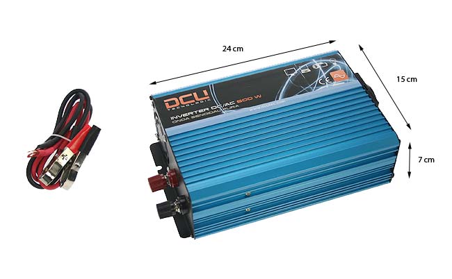 DCU PSI60012 Inversor de 12 volts DC a 220 volts AC, 600 watts. Puresine