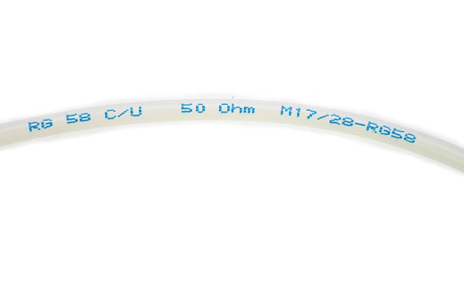 RG58-WHITE Cable RG-58 color blanco. En metros