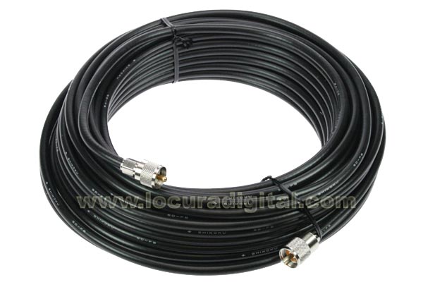 5DFB25 COMET VERY LOW LOSS coaxial cable with REMOVABLE PL CONNECTORS - 25 mts