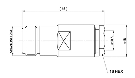 con02080038 marcu conector n hembra soldar.para cable rf 400uf y rf 400lrp,cable diametro10,3 mm vivo 3 mm 