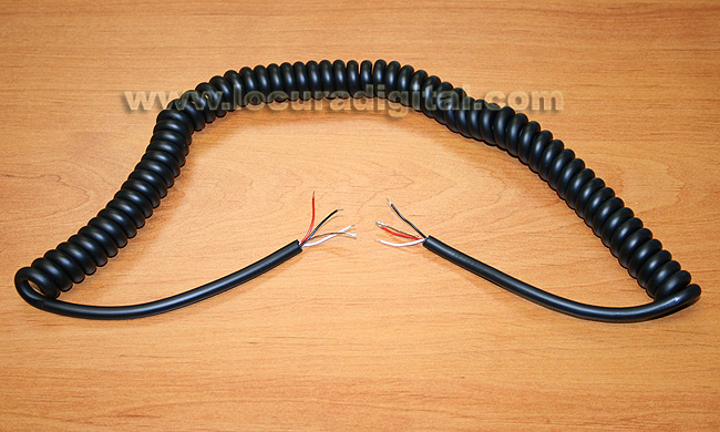 CAMICRO Cable microfono de respuesto, rizado, recogido 41 cm rizado, extentido completamente  2 mts. de longitud