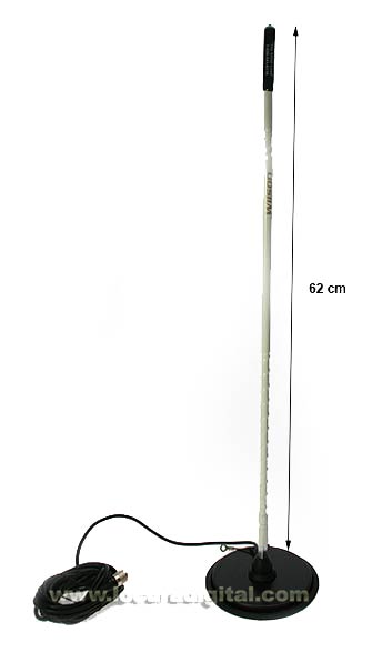WILSON FGT2M- WHITE Antena de fibra color blanco CB 27 Mhz. 62 cms. BASE DE IMAN 16 cm.