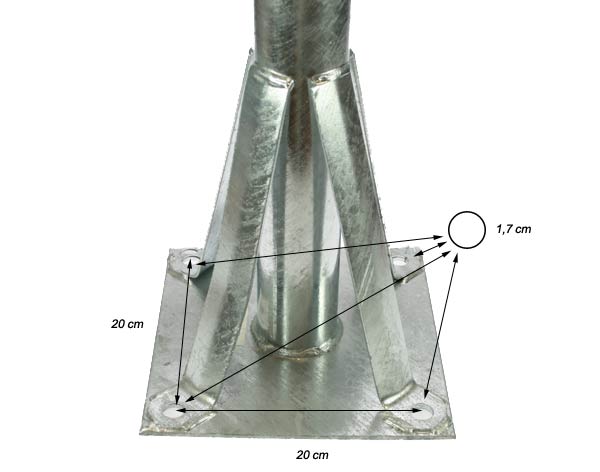 Ps70-850 Support for 90-cm dish. Floor installation, 70 mm. diameter