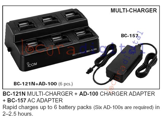BC121 CARGADOR RAPIDO DE 6 UNIDADES  PARA  ICOM IC V85E 