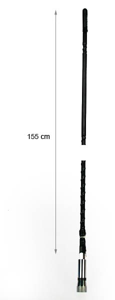 WILSON FGT5C- BLACK Antena de fibra color negro CB 27 Mhz. 155 cms. ADAPTADOR A PL BASE PL CABLE RG58 CONECTOR PL !! ANTENA COMPLETA !!