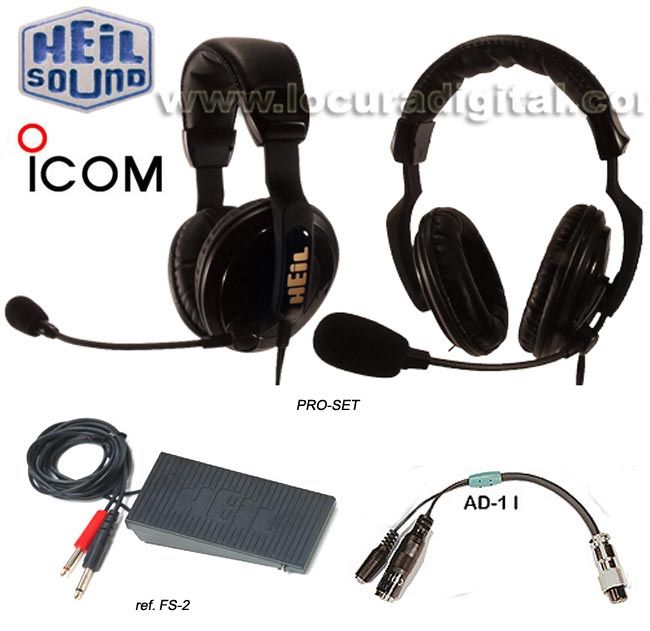 Heil Sound-4-AD11 PROSET Micro casque pour Heil Pro-Set-4   AD-11   FS-2 pour 756Pro Icom PRO 746, 756Pro II, III PRO, 7800.