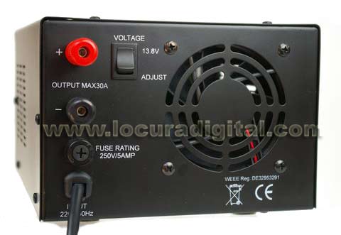 MAAS SPS-30II Switching Power Supply. 220v / 13,8v. 30 / 35 amps.