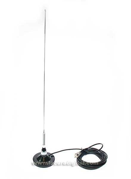 VH-4R Mirmidon antenne VHF mobile avec ressort BASE DE IMAN 9 cm.