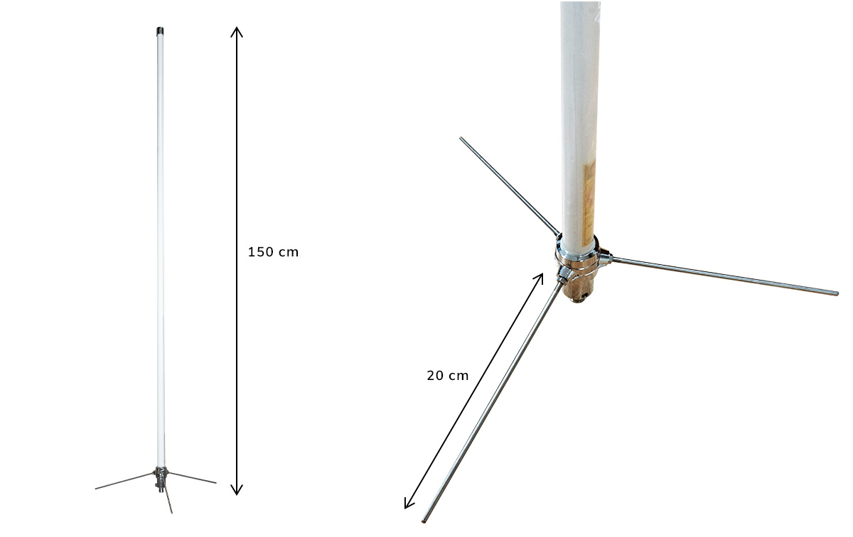 uh50 hoxin antena monobanda uhf 400-480 mhz. fibra vidrio. long.1,50 mts