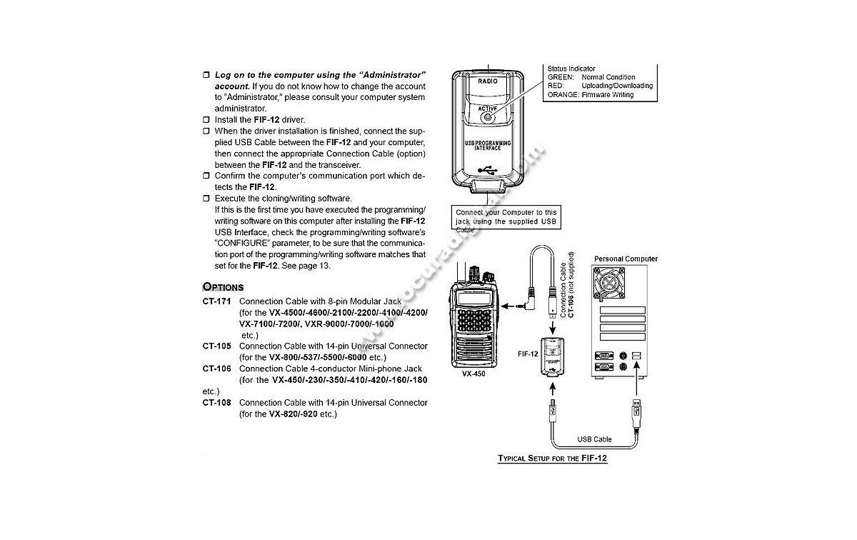 FIF12 VERTEX Interface para programacion de varios modelos de walkies.