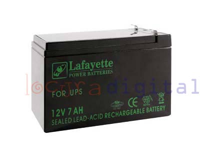 Lafayette RECHARGEABLE LEAD BATTERY VOLTAGE 12 V. Power Sleeps 7 amps. Terminal: T1