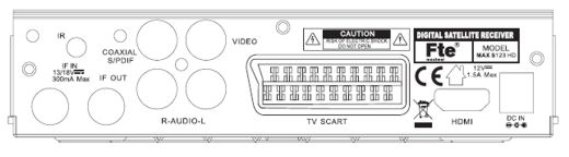 MAXS123HD FTE Receptor Satéllite Digital HD. Funciona a 12 y 220 voltios