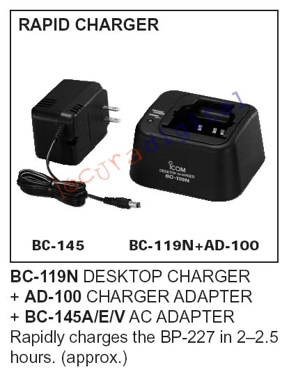 BC 145  BC 119  AD 100 CARGADOR RAPIDO DE PARA BATERIA BP227