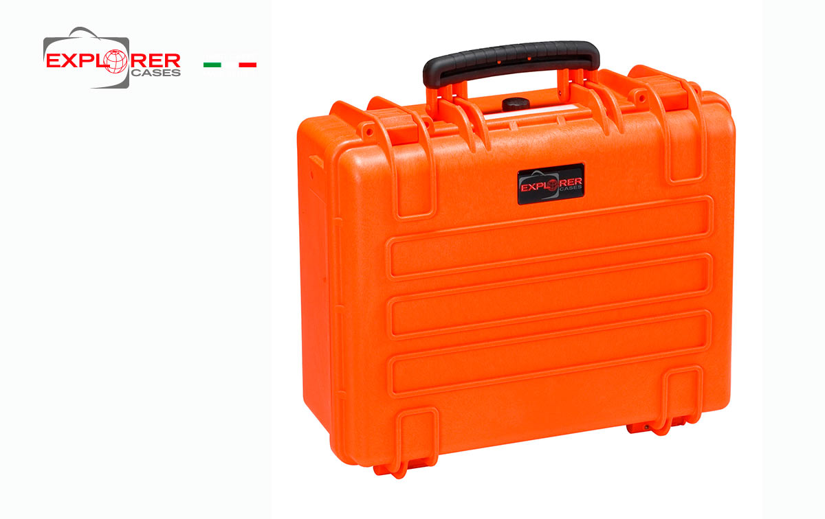 Maleta Explorer naranja con espuma Int L 445 x A 345 x P190 mm