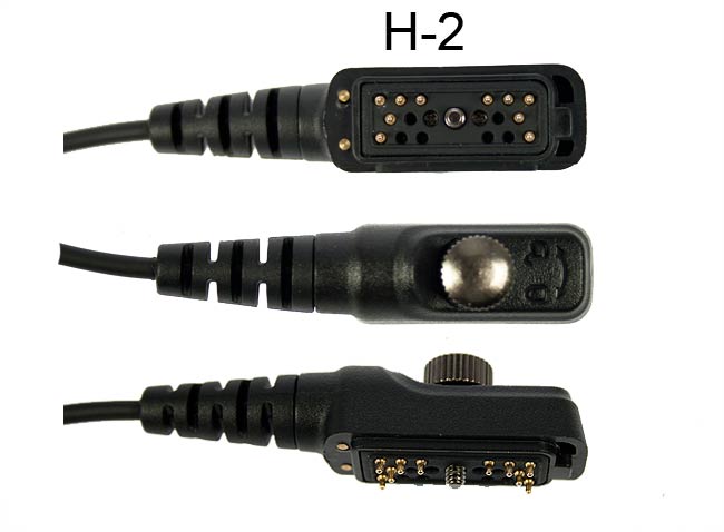 PIN29H2 NAUZER. Micro Auricular orejera, cable rizado negro alta gama. Para walkies HYTERA