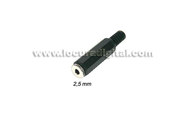 CON218B feminino conector jack 2,5 mm. Stereo