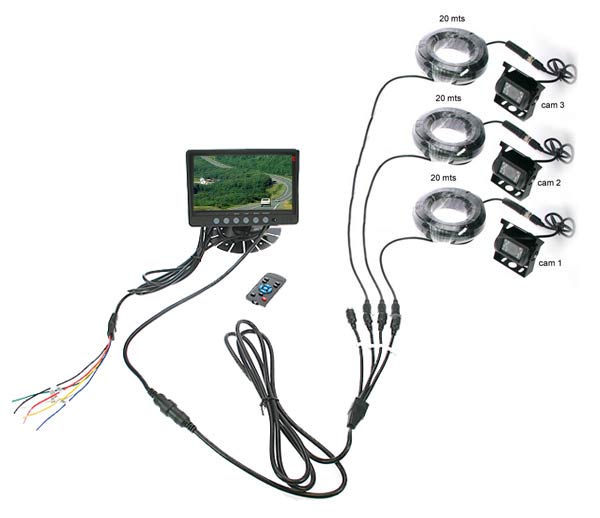 KIT3 BRV9 BARRISTER CAR REVERSE CAMERA 3 CAMERAS