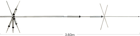 DIAMOND CP5HS antenne HF base verticale 5 bandes 7 / 14 / 21 / 28 / 50 MHz (40m / 20m / 15m / 10m / 6m)