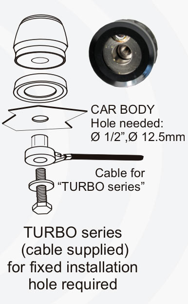 SIRIO P 5000RG-LED CABLE RG58 Antena CB 27 Mhz. Con iluminación LED en Tx, articulada, conector PL -- incluye cable -- Longitud 1965 mm. 