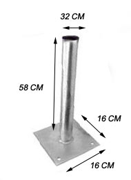 AC7029 de apoio no solo mastro de antena parab?a 60/80 cm e comunica? por r?o