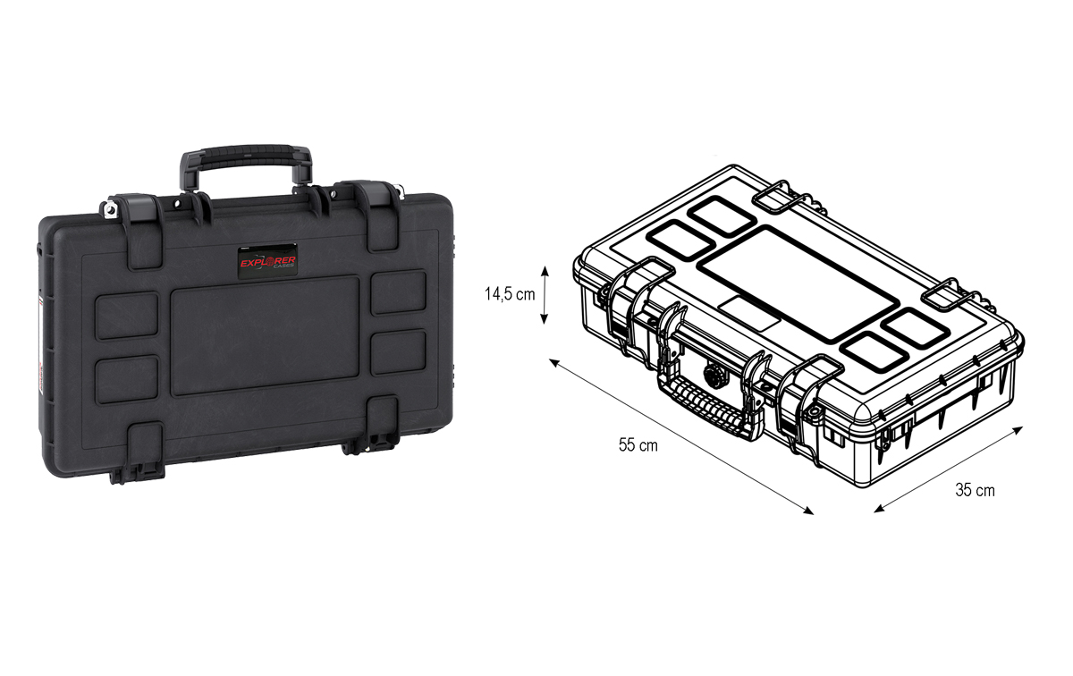 5212HL-BE Explorer Cases Color Negro sin espuma 55 X 14,5 X 35 CM