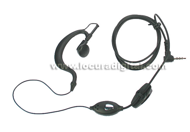 PIN19-44. Flexible soft ear hook microphone, PTT button type. For LUTHOR handhelds.