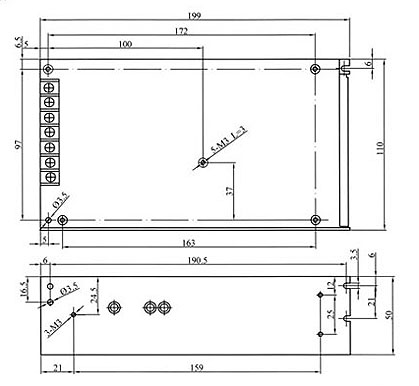 asi15012 lafayette fuente alimentación conmutada industrial 100 w, voltage 12 volts, amperios 12,5 a.