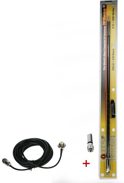 WILSON FGT2- BLACK Antena de fibra color negra CB 27 Mhz. 62 cms. ADAPTADOR A PL