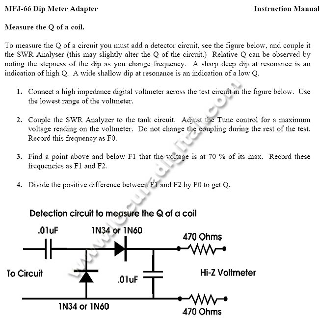 MFJ-66 Dip Meter Coil for MFJ HF / VHF Analyzers.