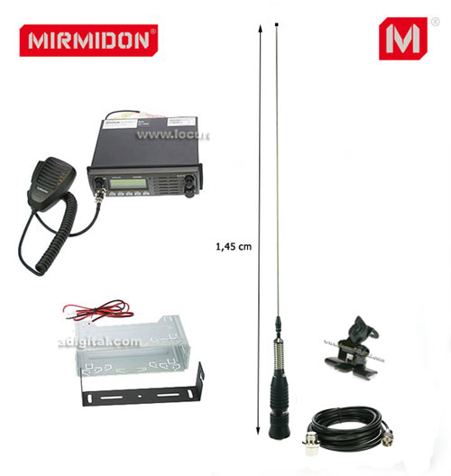 TRUCKER- KIT1 LAFAYETTE transmitter CB 27 Mhz. ANTENNA MIRMIDON BRAVO-150 SUPPORT SP100 BASEANTENA BA55M.