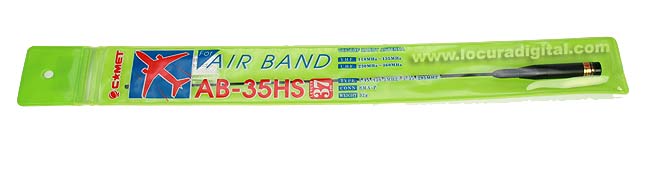 COMET AB35HS antena port?l para 118-136 MHz e banda aeronaves 230-360 MHz.