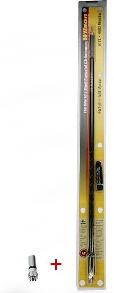 WILSON FGT2- BLACK Antena  de fibra  color negra CB 27 Mhz. 62 cms.   ADAPTADOR A PL