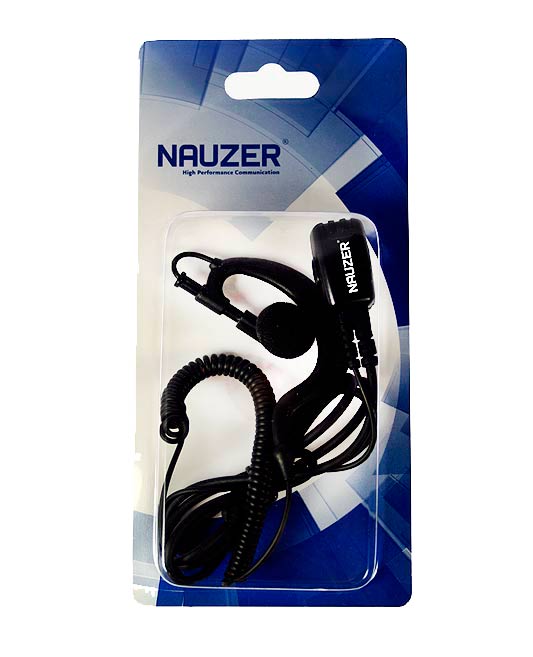 PIN29H2 NAUZER. Micro Auricular orejera, cable rizado negro alta gama. Para walkies HYTERA