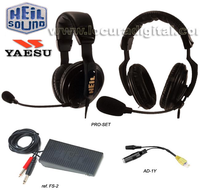 HEIL SOUND PROSET-4-AD1Y  Micro auriculares profesionales HEIL PRO-SET-4   AD-100   FS-2 para equipos yaesu FT1000, FT 920, FT847, FT950, FT990, FT2000, FTDX9000 ETC..