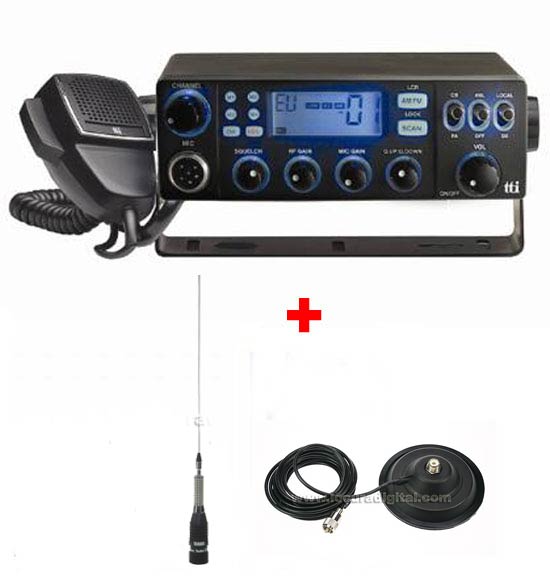 TCB880 KIT T2D 4X4 . EMISORA DE 27 MHZ TTI TECH KIT COMPLETO BASE MAGNETICA BM175 ANTENA TURBO 27PL