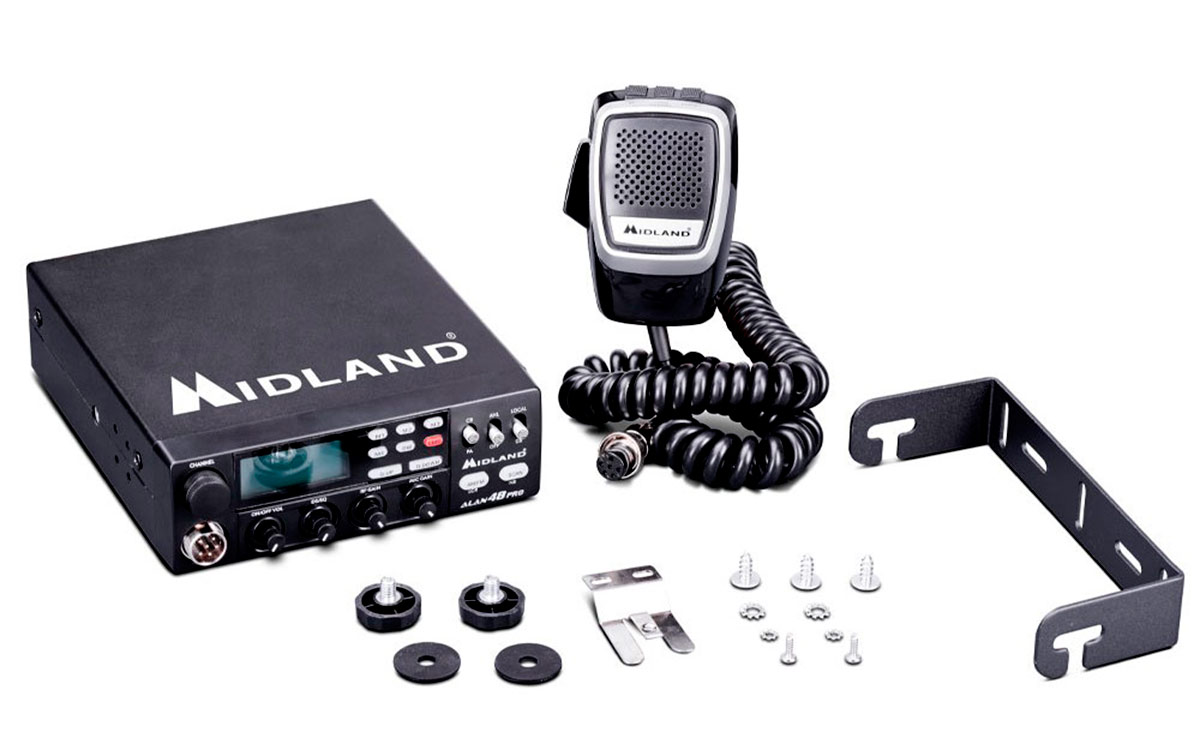 Midland ALAN 48 PRO Emisora 40 canales CB 27 Mhz. AM/FM 12/24 voltios.