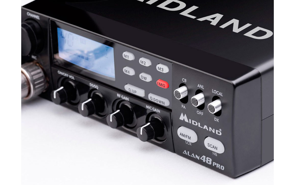 Midland ALAN 48 PRO Emisora 40 canales CB 27 Mhz. AM/FM 12/24 voltios.