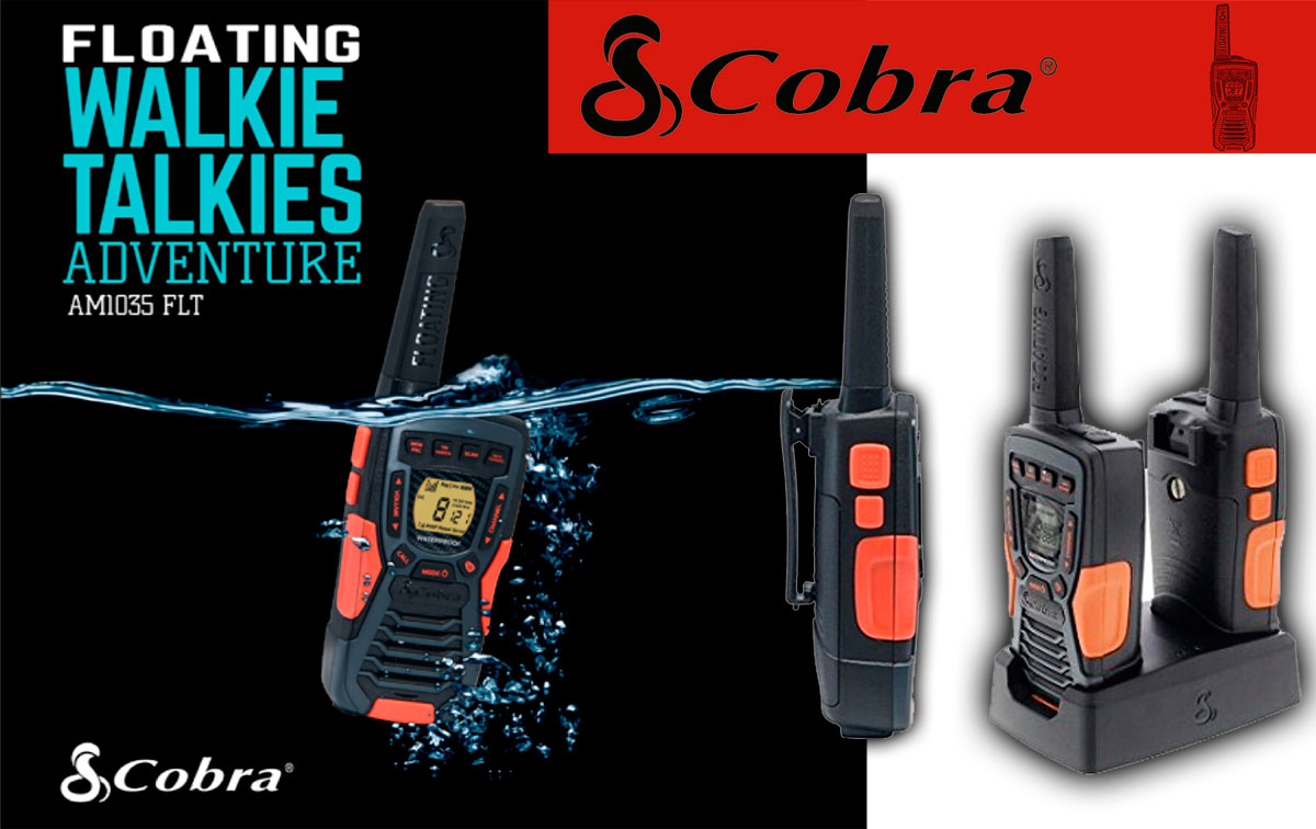 cobra am-1035 pareja walkies pmr color negro flota en el agua alcance 12 km