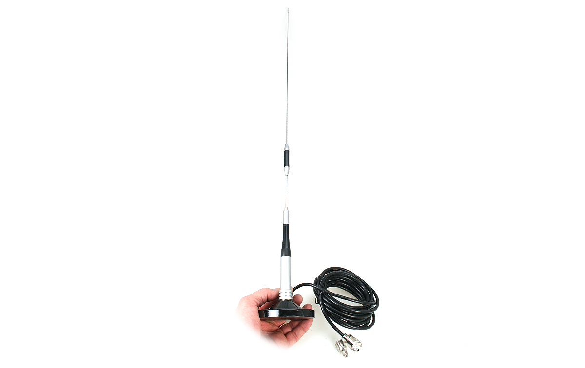 Mirmidon AM-506 Antena Bibanda base iman 9 cm VHF/UHF longitud 67 cm