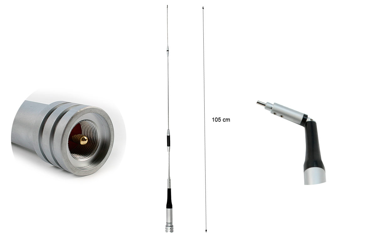 Antenne Bi-bande Diamond SRH-701 144/430 MHz Pour Portable - 19 Cm - Connecteur SMA - Compatible 150-900 MHz