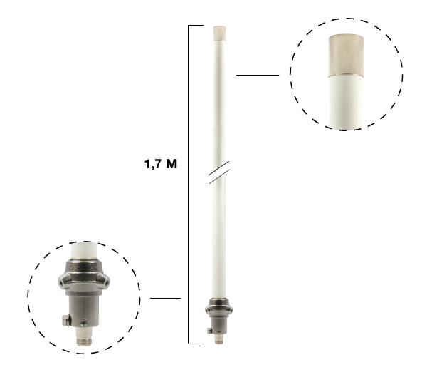 La antena vertical HamKing HKX-50N para 144 MHz (ganancia de 4,5 dBi) y 430 MHz (ganancia de 7,2 dBi) antena de fibra de vidrio. Los soportes de montaje del mástil están incluidos. Equipado con un conector 'N' de baja pérdida para un mejor rendimiento. Potencia máxima: 200 vatios.